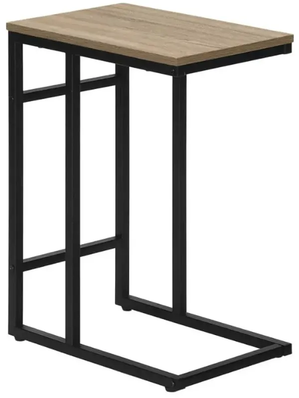Monarch Specialties Inc. 24"H Dark Taupe Accent Table with Black Metal Frame 