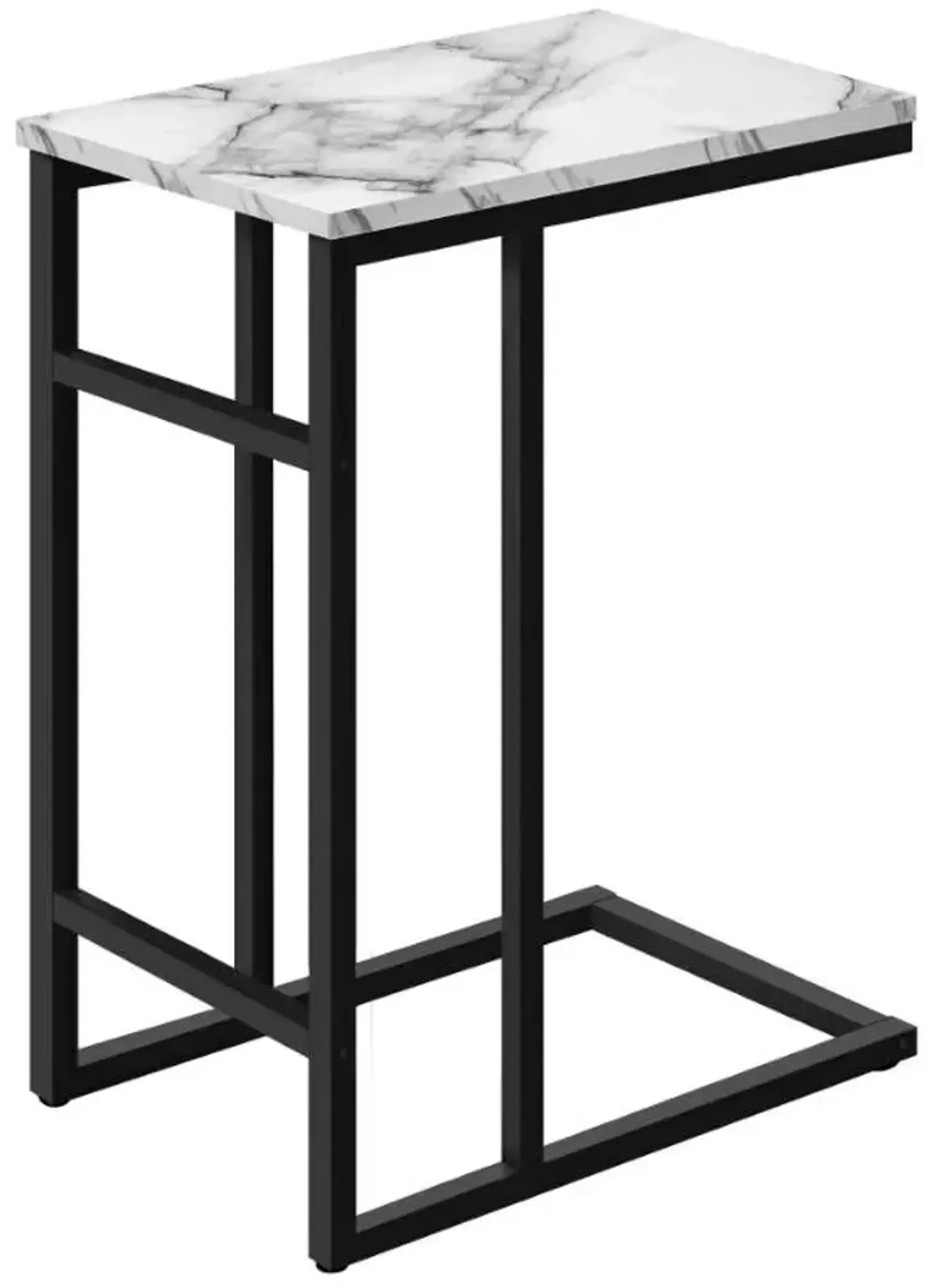 Monarch Specialties Inc. 24"H White Top Accent Table with Black Metal Frame 