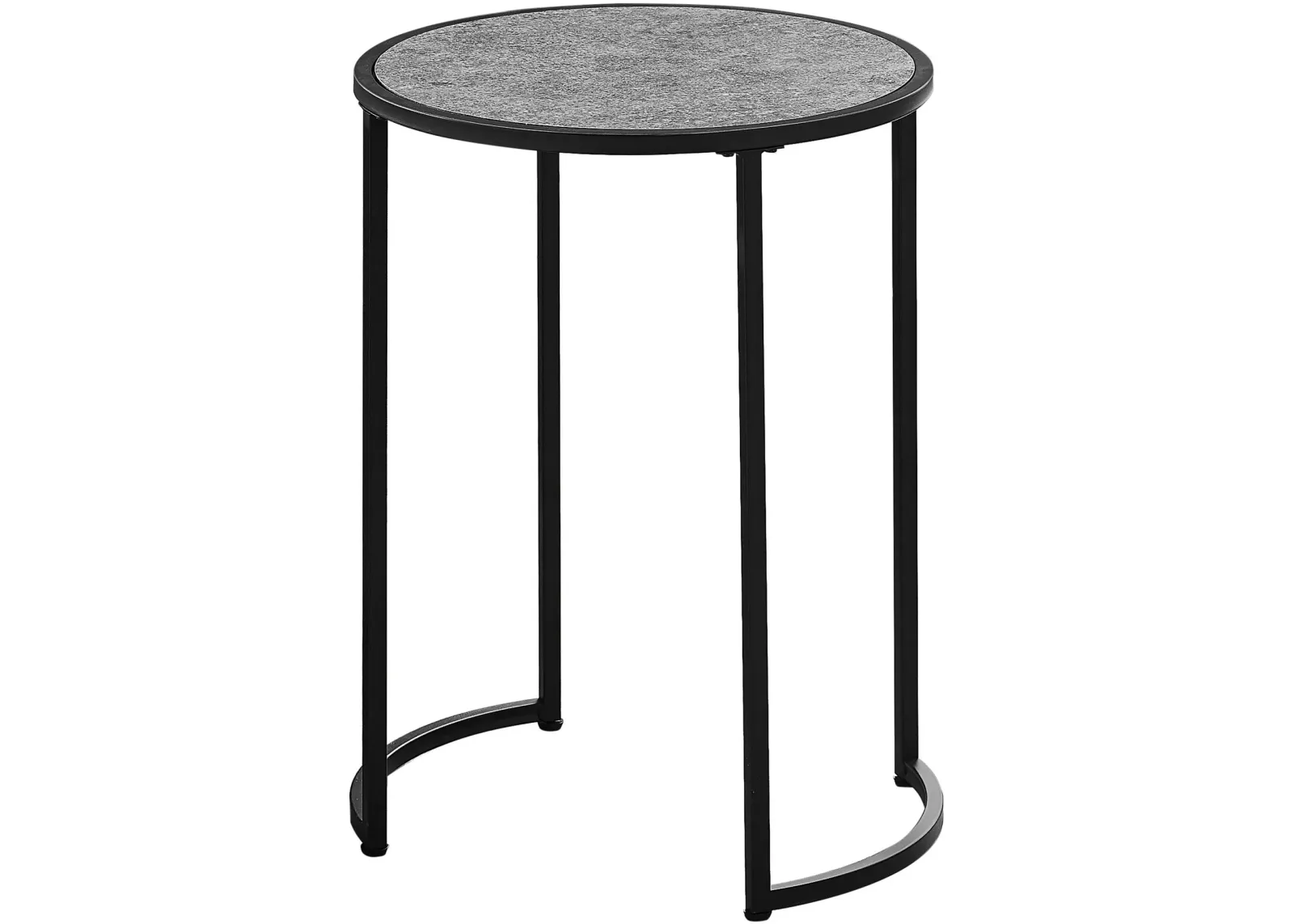 Accent Table, Side, Round, End, Nightstand, Lamp, Living Room, Bedroom, Metal, Laminate, Grey, Black, Contemporary, Modern