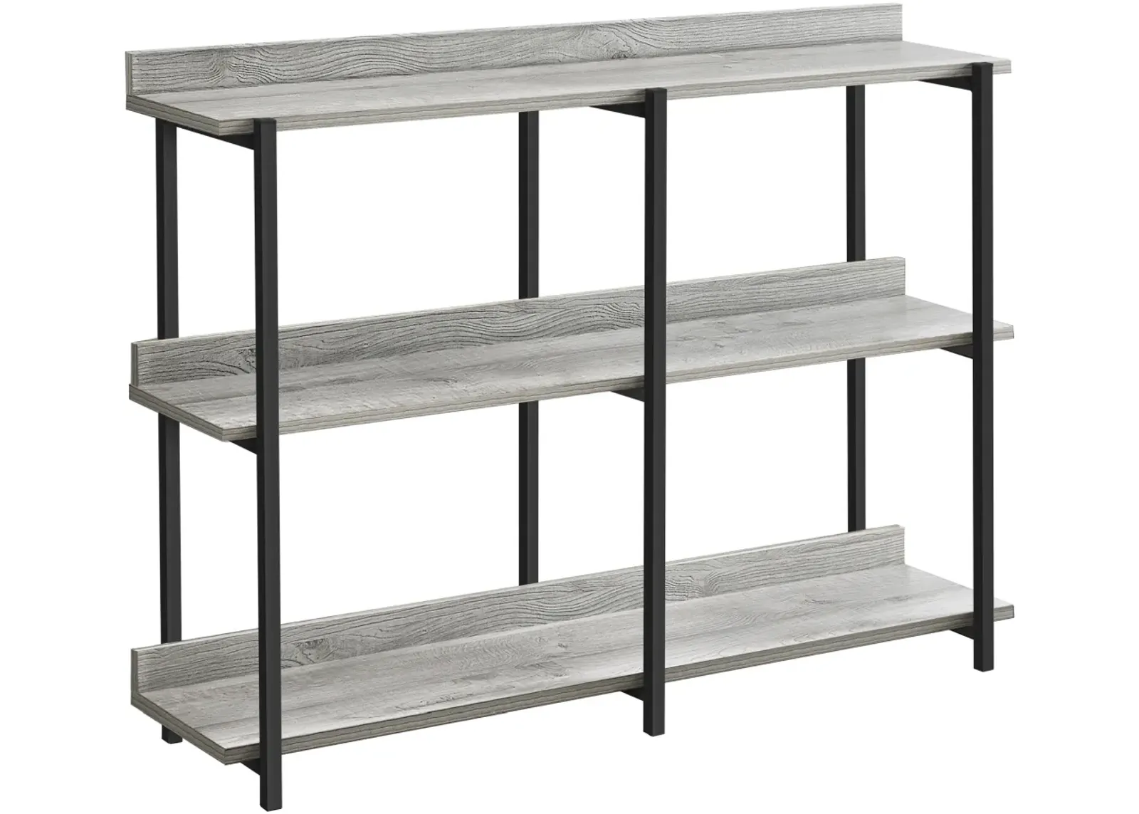 Accent Table, Console, Entryway, Narrow, Sofa, Living Room, Bedroom, Metal, Laminate, Grey, Black, Contemporary, Modern