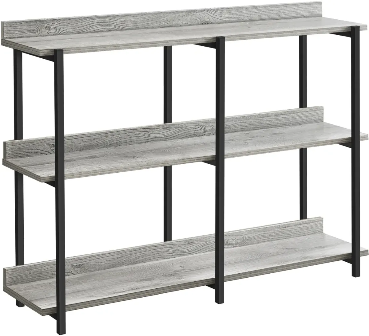 Accent Table, Console, Entryway, Narrow, Sofa, Living Room, Bedroom, Metal, Laminate, Grey, Black, Contemporary, Modern