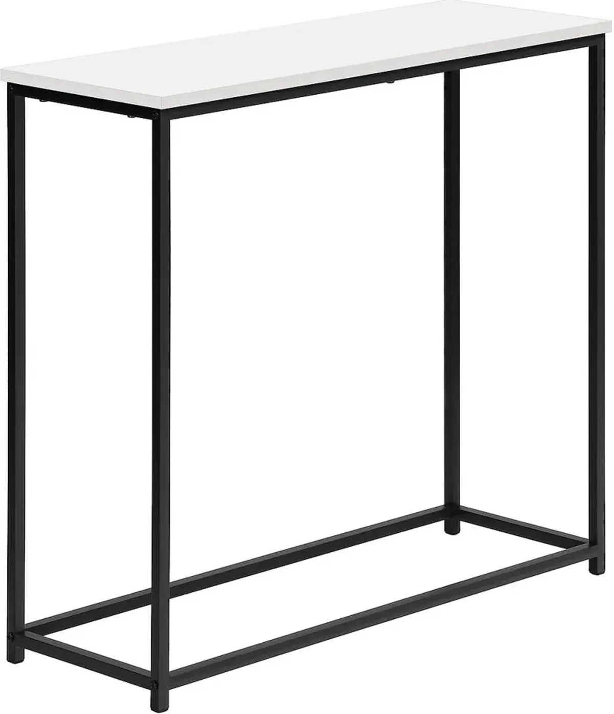 Monarch Specialties Inc. 32"L White Console Table with Black Metal Frame