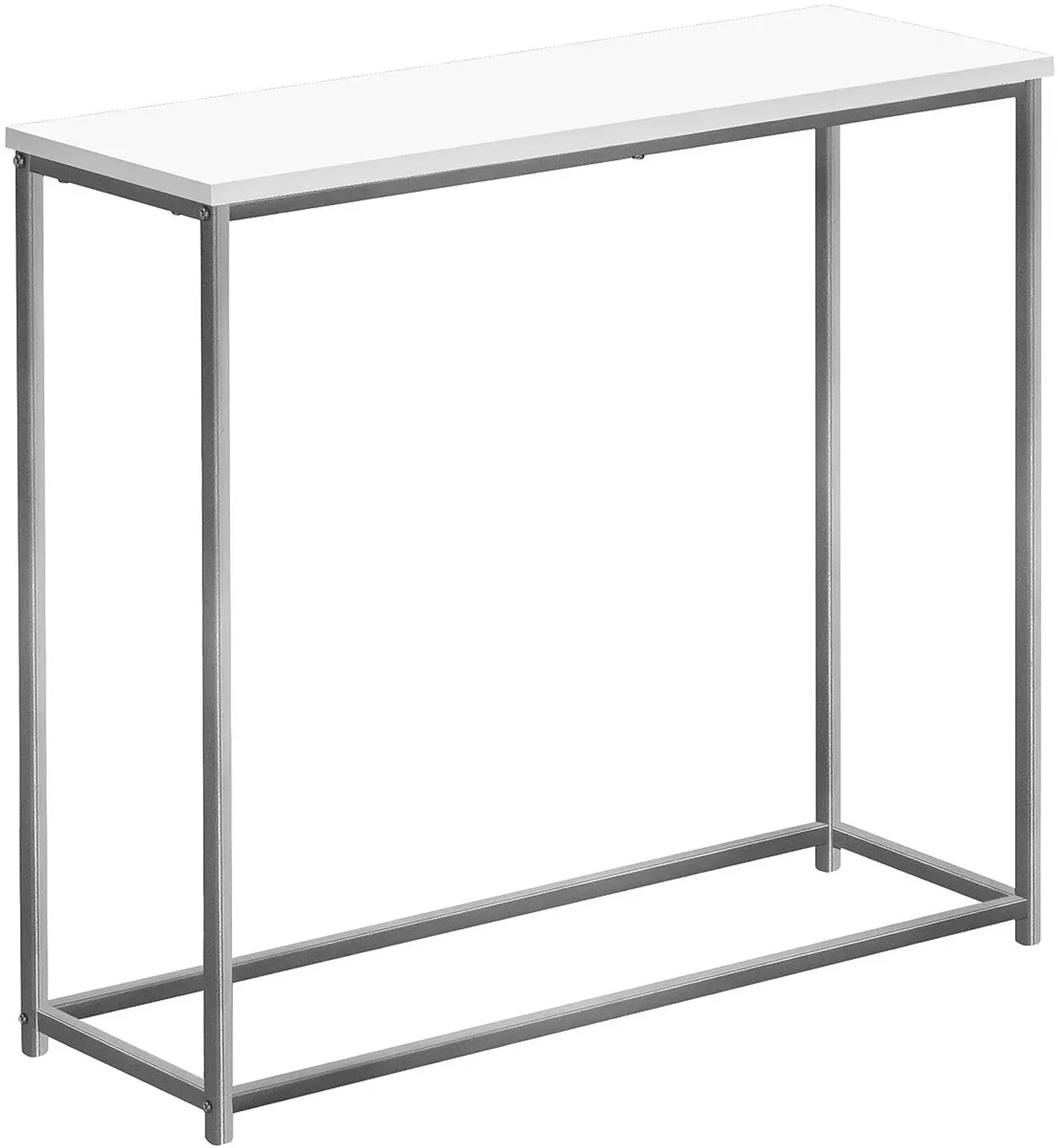 Monarch Specialties Inc. 32"L White Console Table with Silver Base 