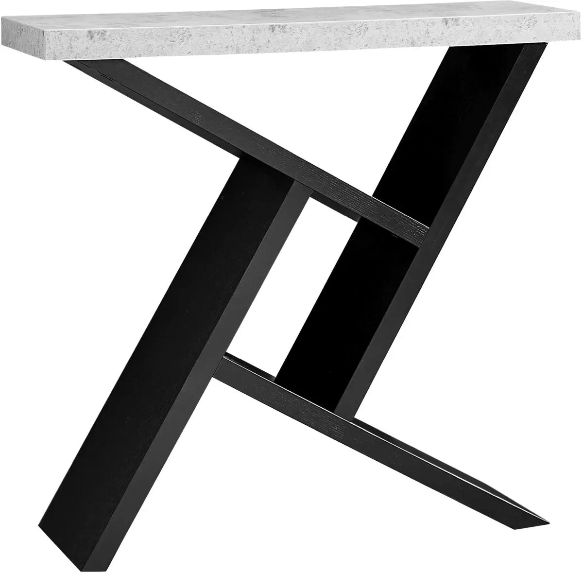 Accent Table, Console, Entryway, Narrow, Sofa, Living Room, Bedroom, Laminate, Grey, Black, Contemporary, Modern