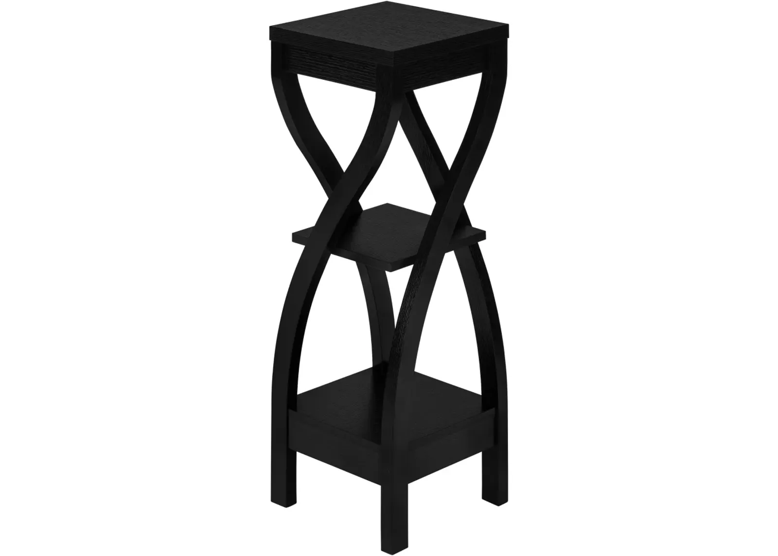 Accent Table, Side, End, Plant Stand, Square, Living Room, Bedroom, Laminate, Black, Transitional