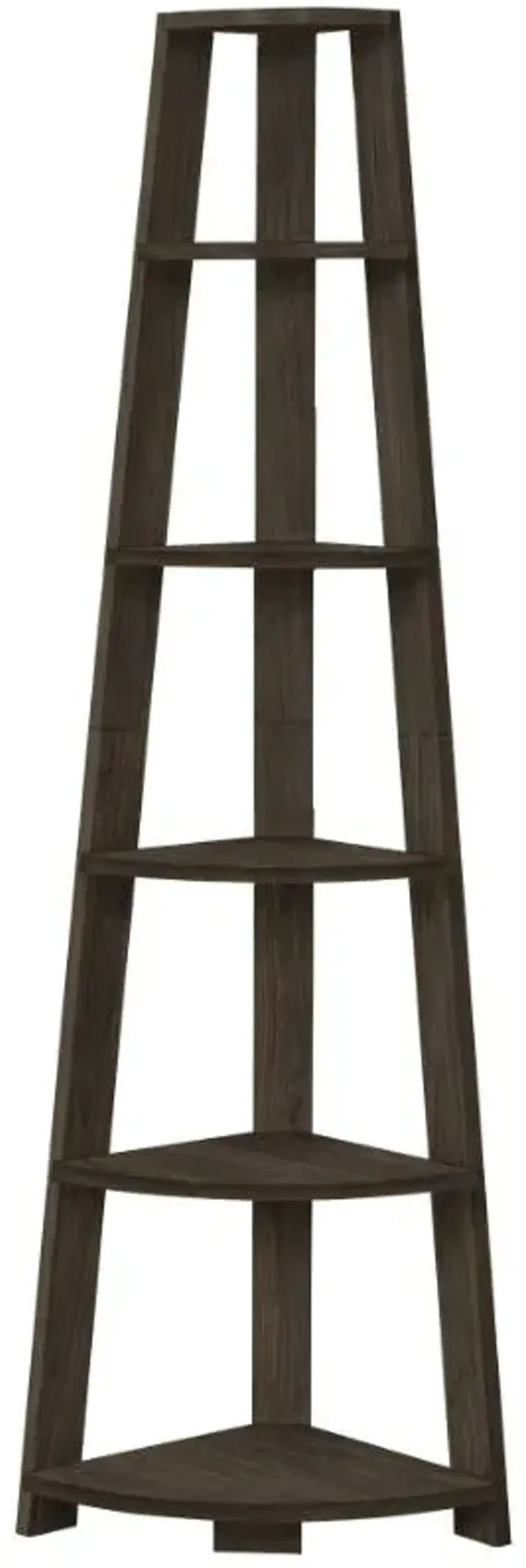 Monarch Specialties Inc. Brown Oak Corner  Accent Etagere