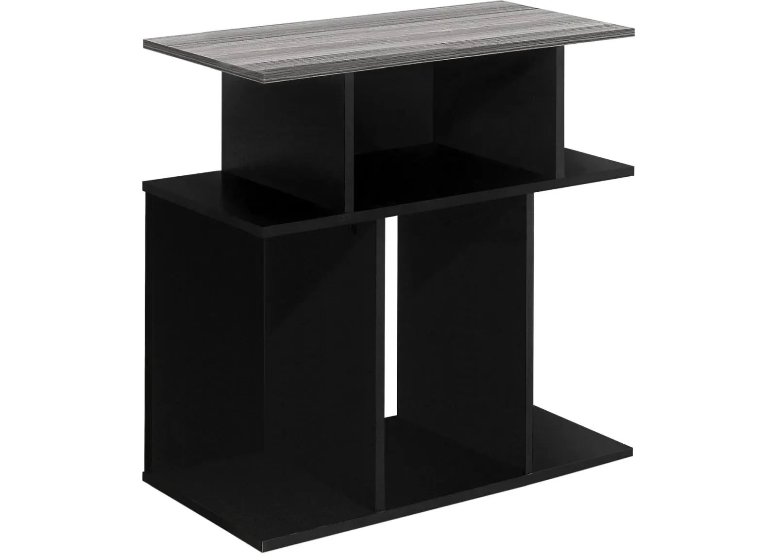 Accent Table, Side, End, Nightstand, Lamp, Living Room, Bedroom, Laminate, Black, Grey, Contemporary, Modern