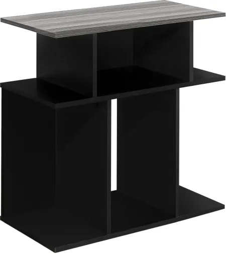 Accent Table, Side, End, Nightstand, Lamp, Living Room, Bedroom, Laminate, Black, Grey, Contemporary, Modern