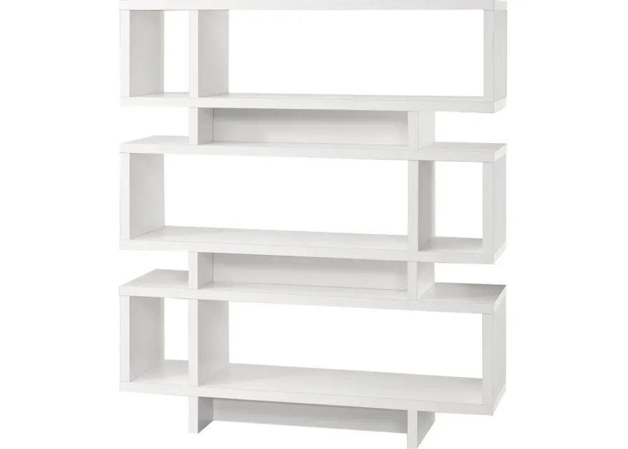 Bookshelf, Bookcase, Etagere, 4 Tier, 55"H, Office, Bedroom, Laminate, White, Contemporary, Modern