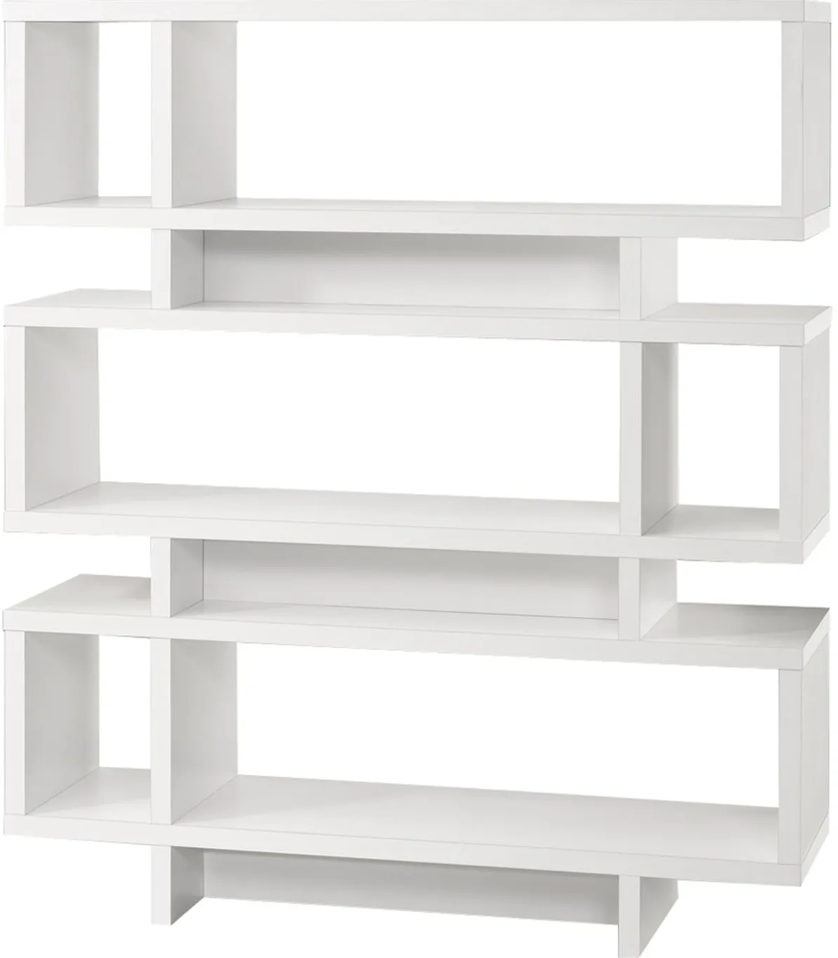 Bookshelf, Bookcase, Etagere, 4 Tier, 55"H, Office, Bedroom, Laminate, White, Contemporary, Modern