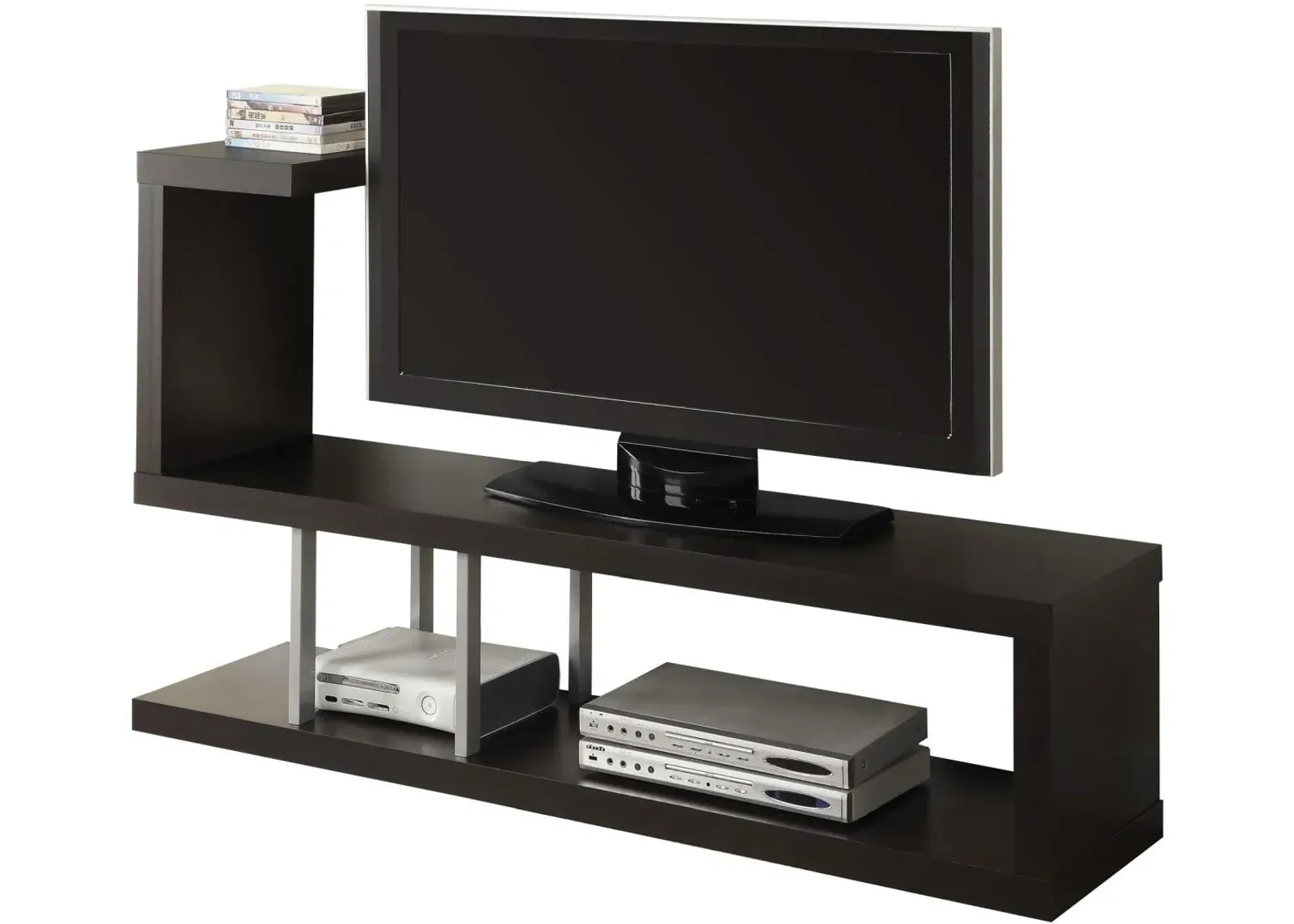 Tv Stand, 60 Inch, Console, Media Entertainment Center, Storage Shelves, Living Room, Bedroom, Laminate, Brown, Contemporary, Modern