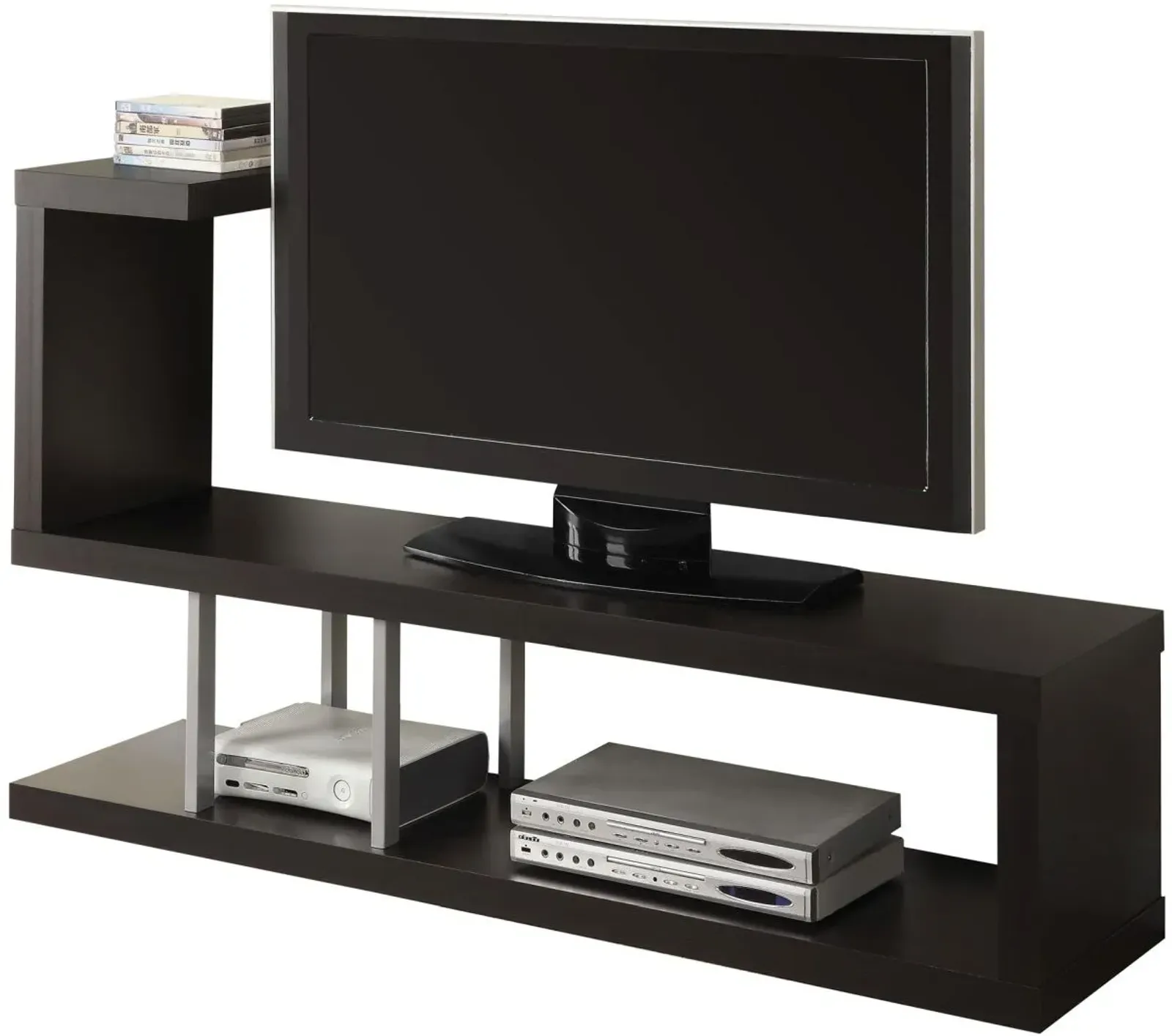 Tv Stand, 60 Inch, Console, Media Entertainment Center, Storage Shelves, Living Room, Bedroom, Laminate, Brown, Contemporary, Modern