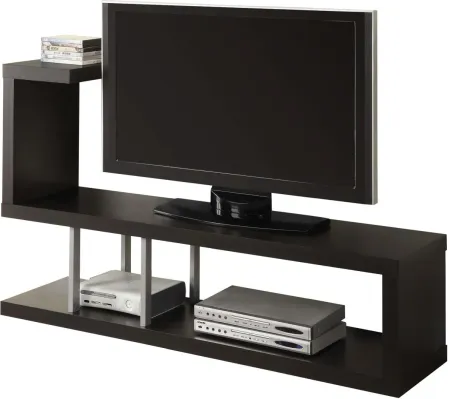 Tv Stand, 60 Inch, Console, Media Entertainment Center, Storage Shelves, Living Room, Bedroom, Laminate, Brown, Contemporary, Modern