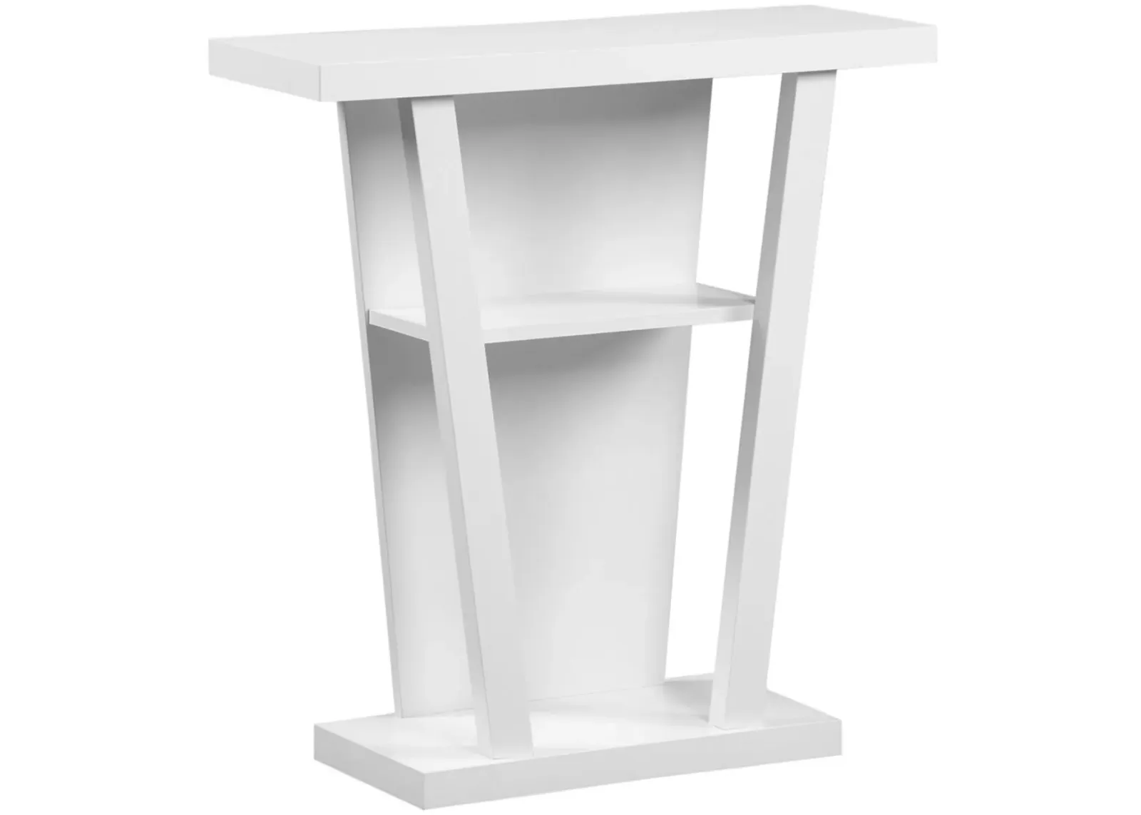 Accent Table, Console, Entryway, Narrow, Sofa, Living Room, Bedroom, Laminate, White, Contemporary, Modern