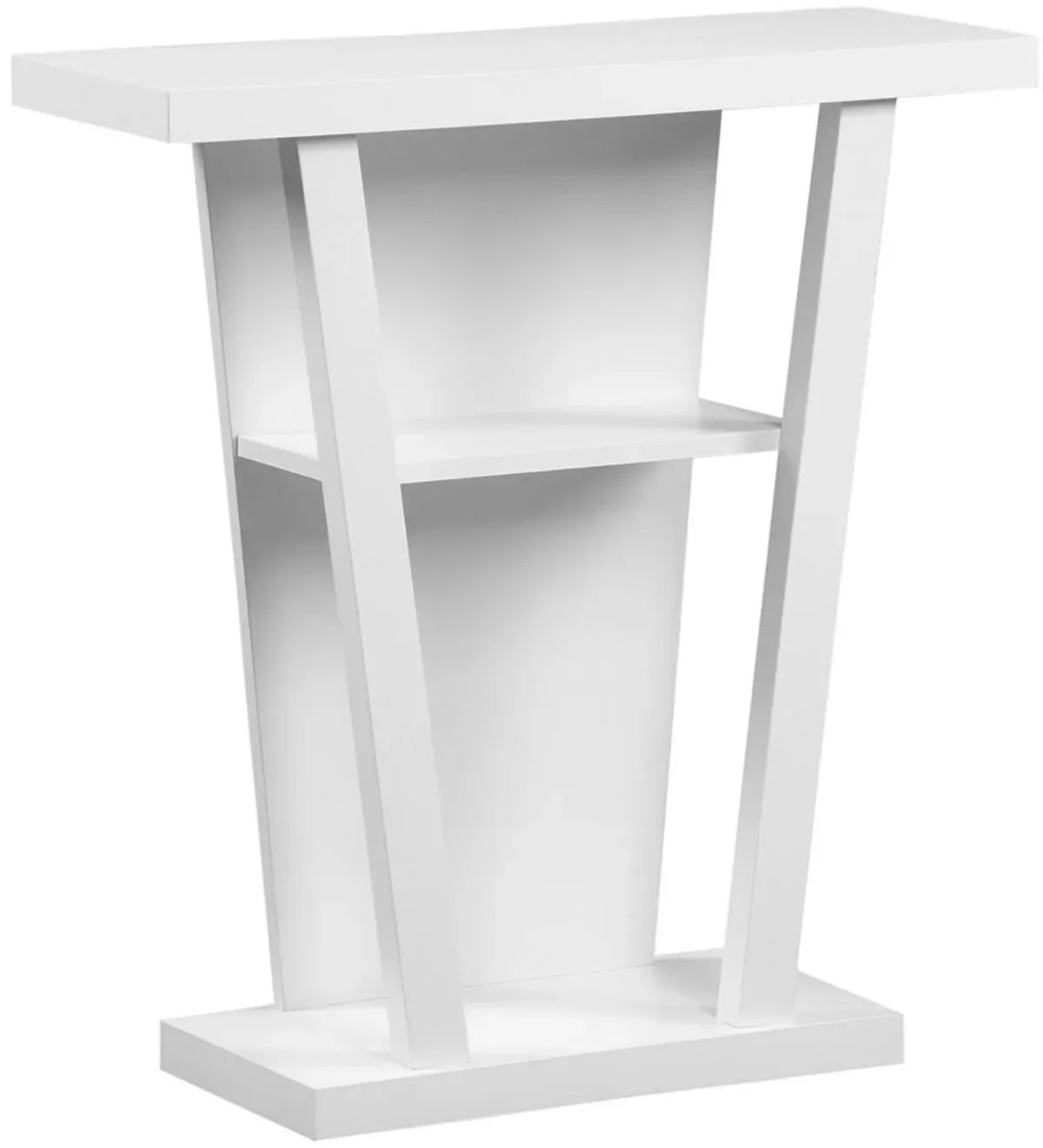 Accent Table, Console, Entryway, Narrow, Sofa, Living Room, Bedroom, Laminate, White, Contemporary, Modern