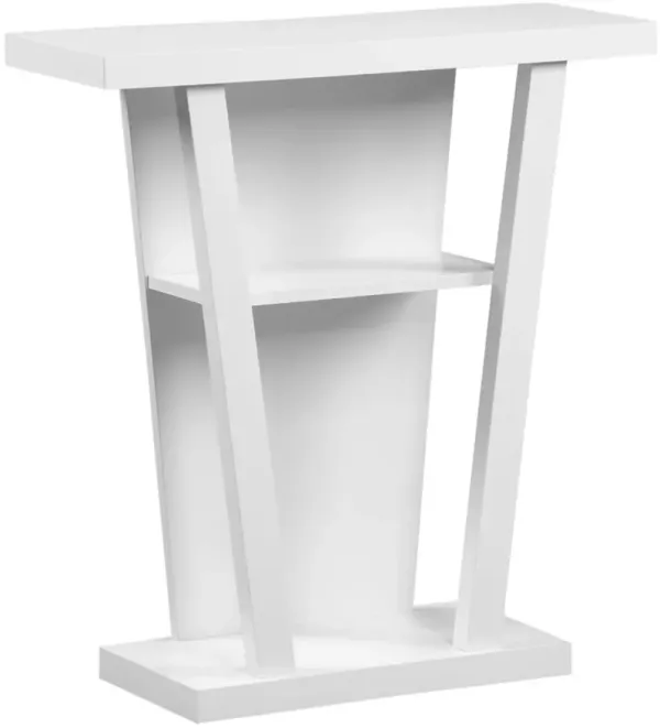 Accent Table, Console, Entryway, Narrow, Sofa, Living Room, Bedroom, Laminate, White, Contemporary, Modern