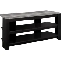 Tv Stand, 42 Inch, Console, Media Entertainment Center, Storage Shelves, Living Room, Bedroom, Laminate, Black, Grey, Contemporary, Modern