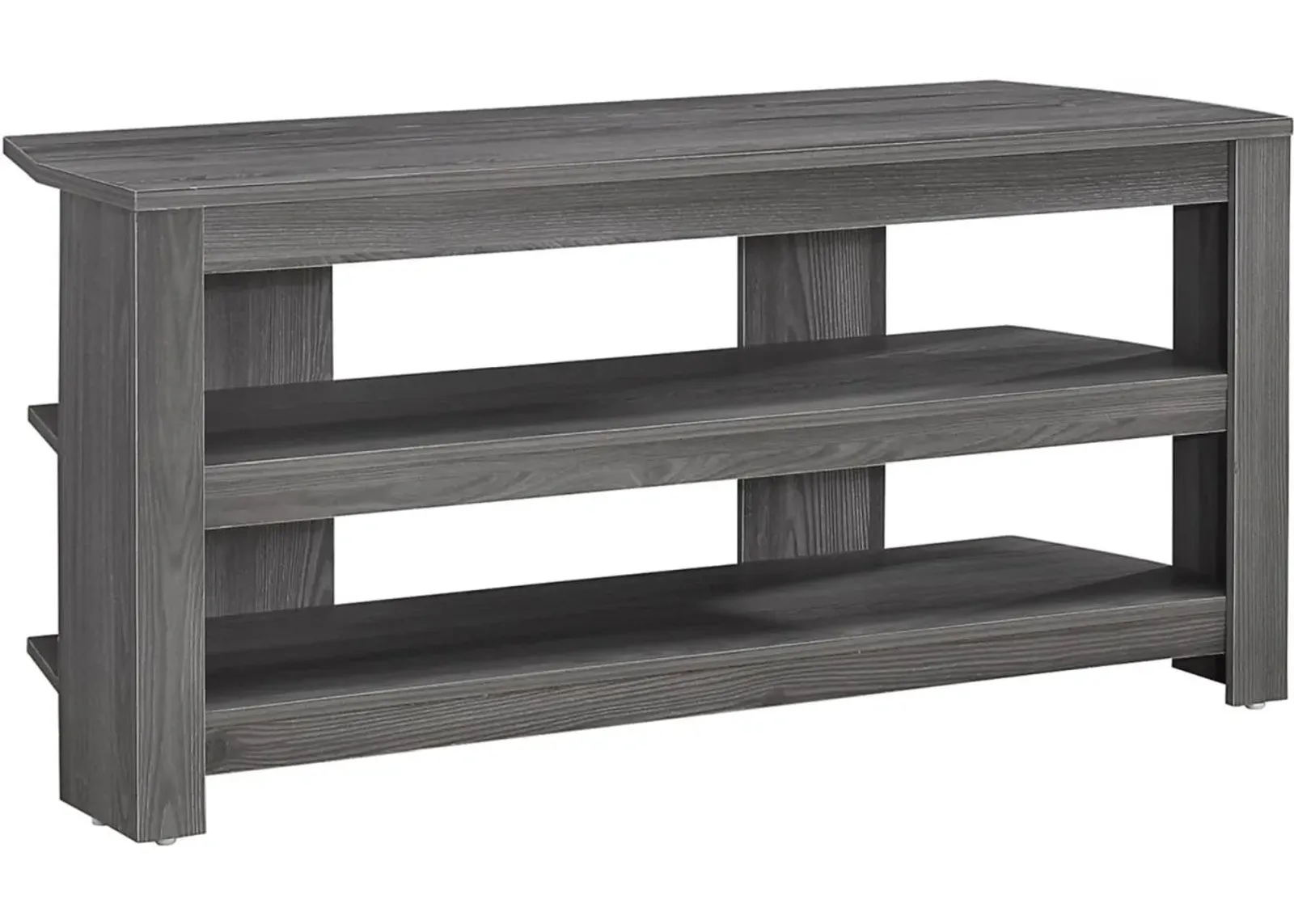 Tv Stand, 42 Inch, Console, Media Entertainment Center, Storage Shelves, Living Room, Bedroom, Laminate, Grey, Contemporary, Modern