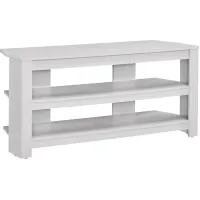 Tv Stand, 42 Inch, Console, Media Entertainment Center, Storage Shelves, Living Room, Bedroom, Laminate, White, Contemporary, Modern