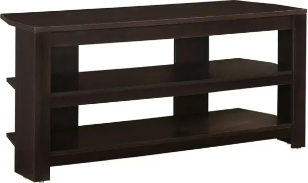Tv Stand, 42 Inch, Console, Media Entertainment Center, Storage Shelves, Living Room, Bedroom, Laminate, Brown, Contemporary, Modern
