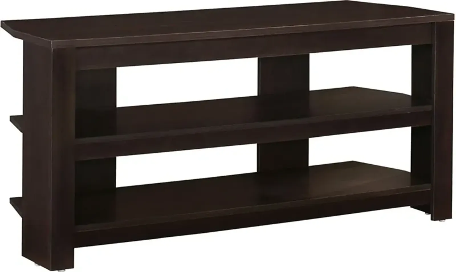 Tv Stand, 42 Inch, Console, Media Entertainment Center, Storage Shelves, Living Room, Bedroom, Laminate, Brown, Contemporary, Modern