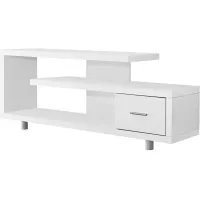 Tv Stand, 60 Inch, Console, Media Entertainment Center, Storage Cabinet, Living Room, Bedroom, Laminate, White, Contemporary, Modern