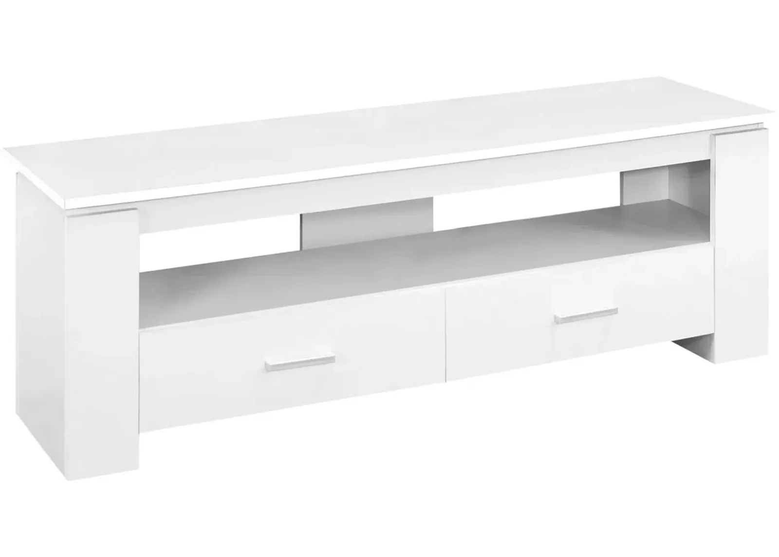 Tv Stand, 48 Inch, Console, Media Entertainment Center, Storage Drawers, Living Room, Bedroom, Laminate, White, Contemporary, Modern