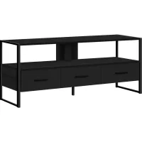 Tv Stand, 48 Inch, Console, Media Entertainment Center, Storage Drawers, Living Room, Bedroom, Laminate, Metal, Black, Contemporary, Modern