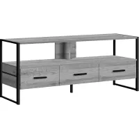 Tv Stand, 48 Inch, Console, Media Entertainment Center, Storage Drawers, Living Room, Bedroom, Laminate, Metal, Grey, Black, Contemporary, Modern