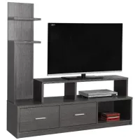 Monarch Specialties Inc. Grey TV Stand with Display Tower