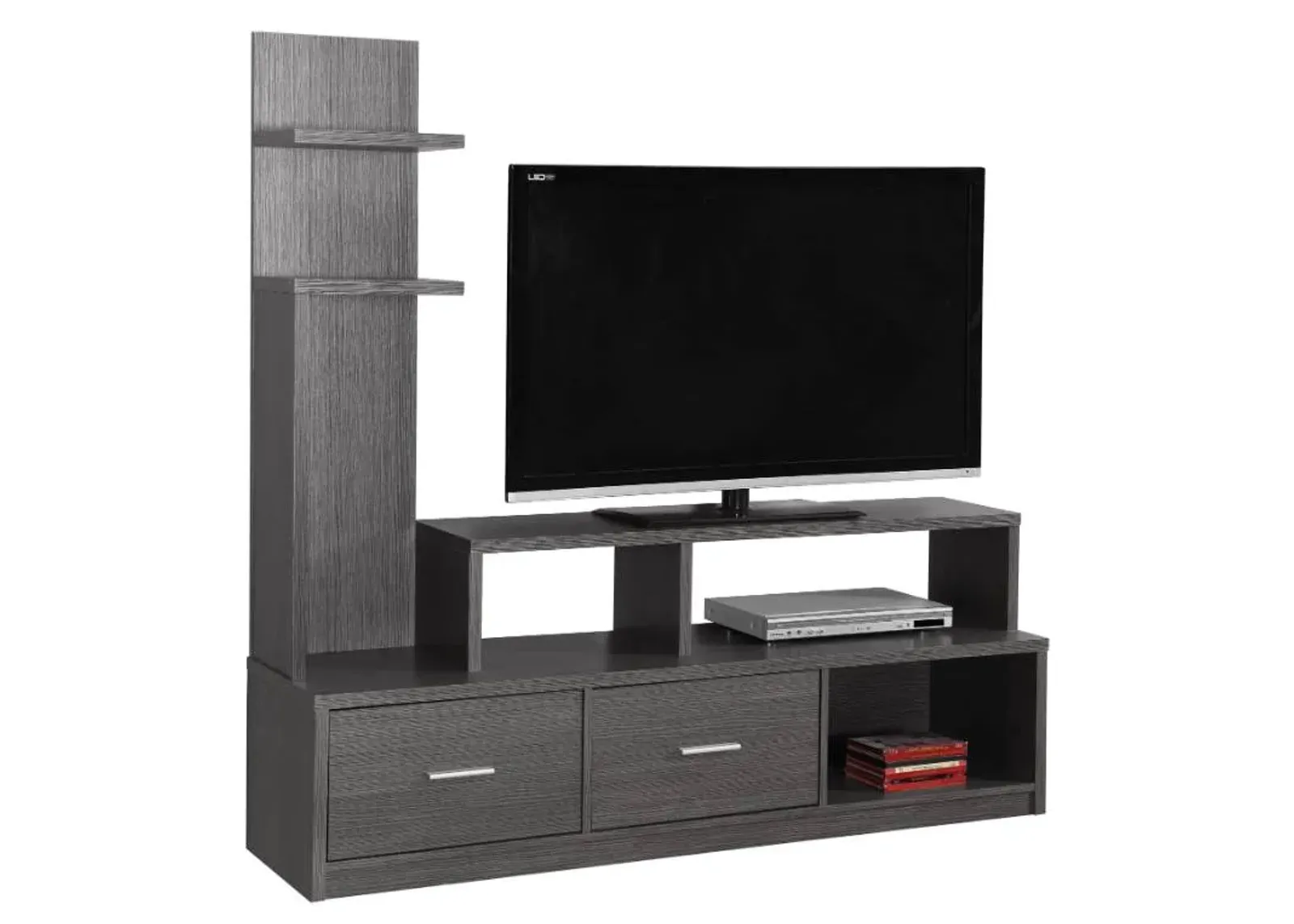 Monarch Specialties Inc. Grey TV Stand with Display Tower