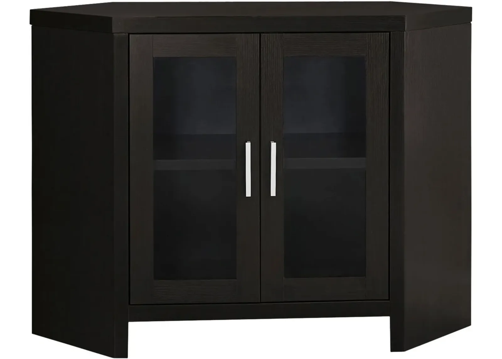 Tv Stand, 42 Inch, Console, Media Entertainment Center, Storage Cabinet, Living Room, Bedroom, Laminate, Tempered Glass, Brown, Contemporary, Modern