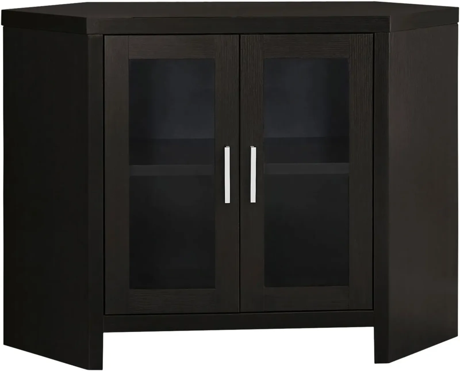 Tv Stand, 42 Inch, Console, Media Entertainment Center, Storage Cabinet, Living Room, Bedroom, Laminate, Tempered Glass, Brown, Contemporary, Modern