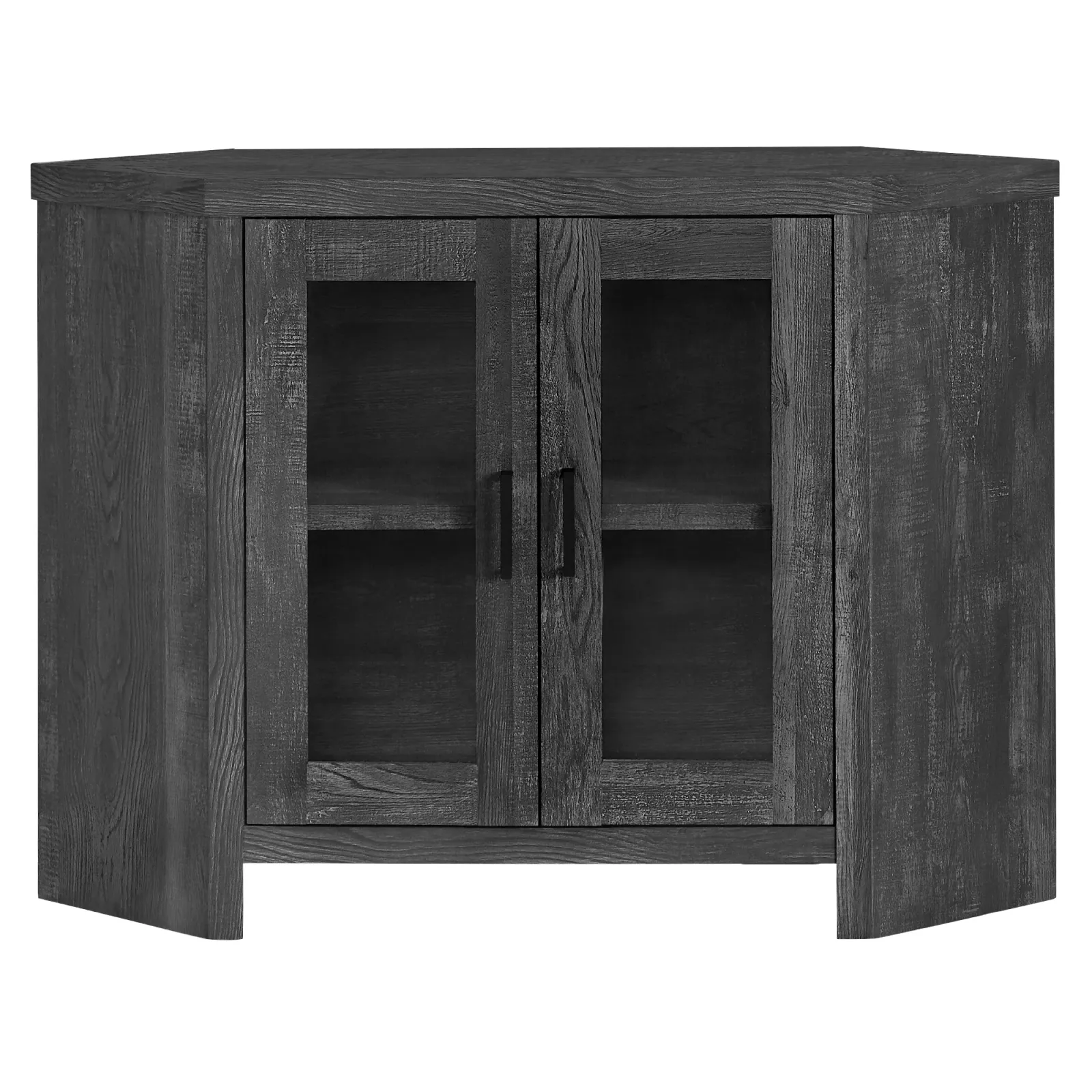 Tv Stand, 42 Inch, Console, Media Entertainment Center, Storage Cabinet, Living Room, Bedroom, Laminate, Tempered Glass, Black, Contemporary, Modern