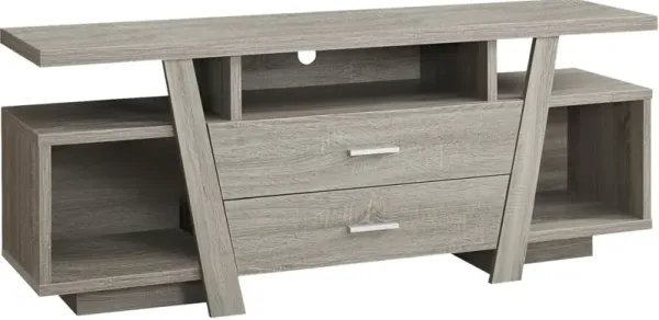 Tv Stand, 60 Inch, Console, Media Entertainment Center, Storage Drawers, Living Room, Bedroom, Laminate, Brown, Contemporary, Modern