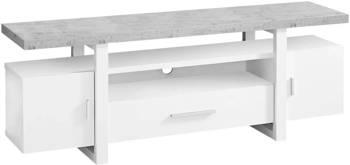 Tv Stand, 60 Inch, Console, Media Entertainment Center, Storage Cabinet, Living Room, Bedroom, Laminate, Grey, White, Contemporary, Modern