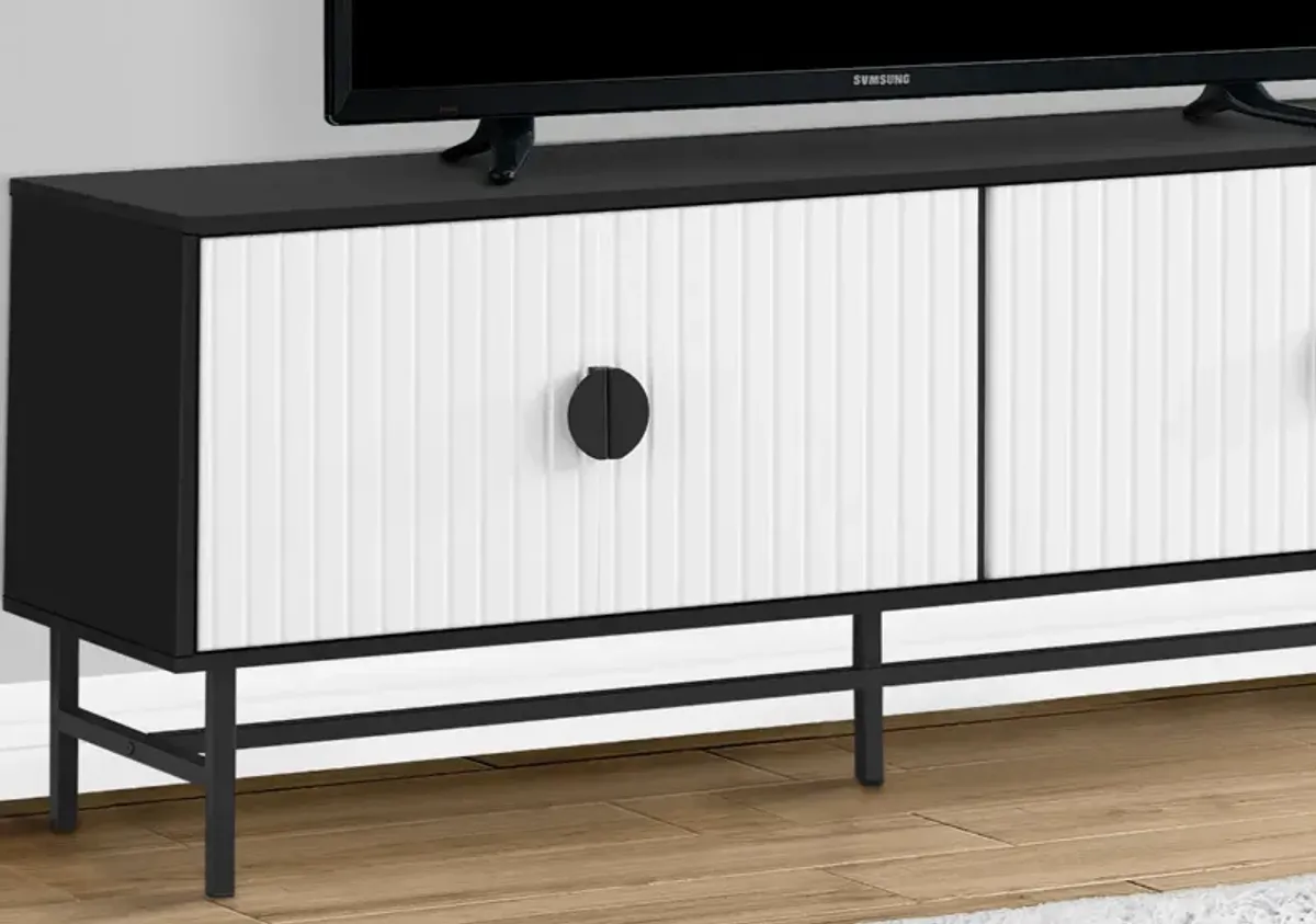 Monarch Specialties Inc. Black/White 60" TV Stand