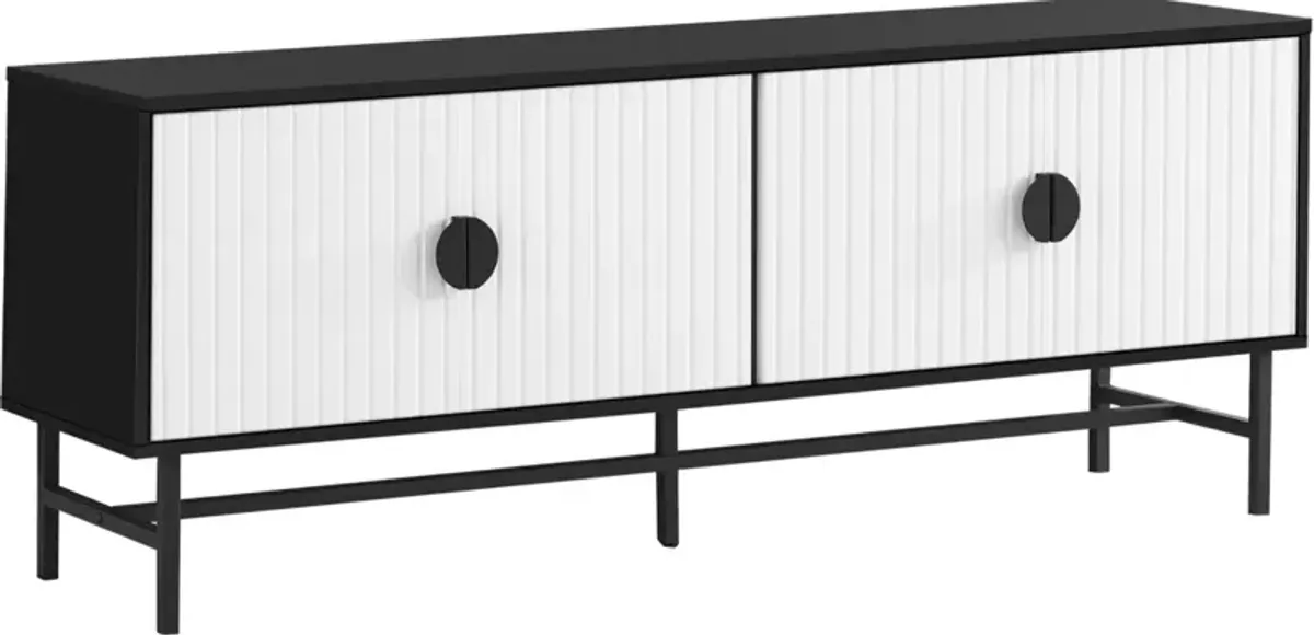 Monarch Specialties Inc. Black/White 60" TV Stand