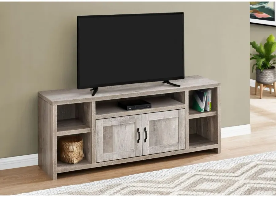 Tv Stand, 60 Inch, Console, Media Entertainment Center, Storage Cabinet, Living Room, Bedroom, Laminate, Beige, Transitional