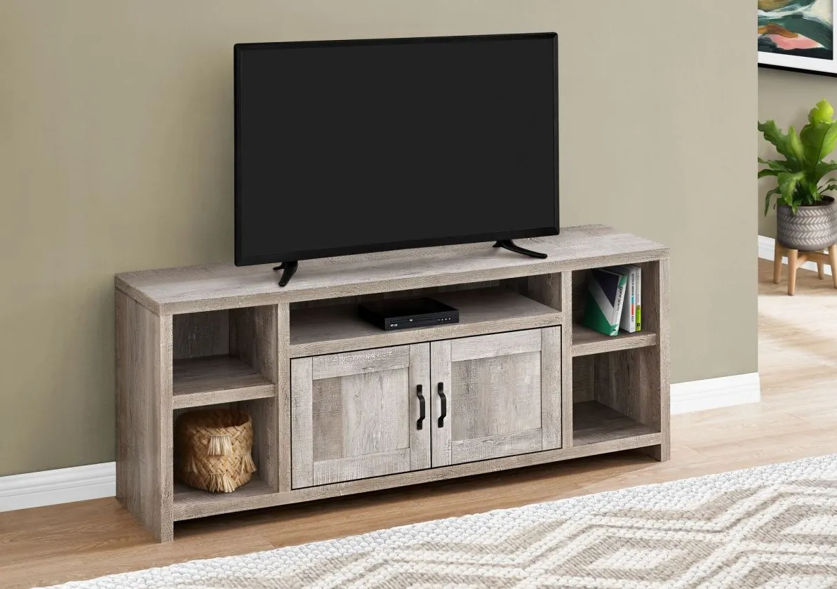 Tv Stand, 60 Inch, Console, Media Entertainment Center, Storage Cabinet, Living Room, Bedroom, Laminate, Beige, Transitional