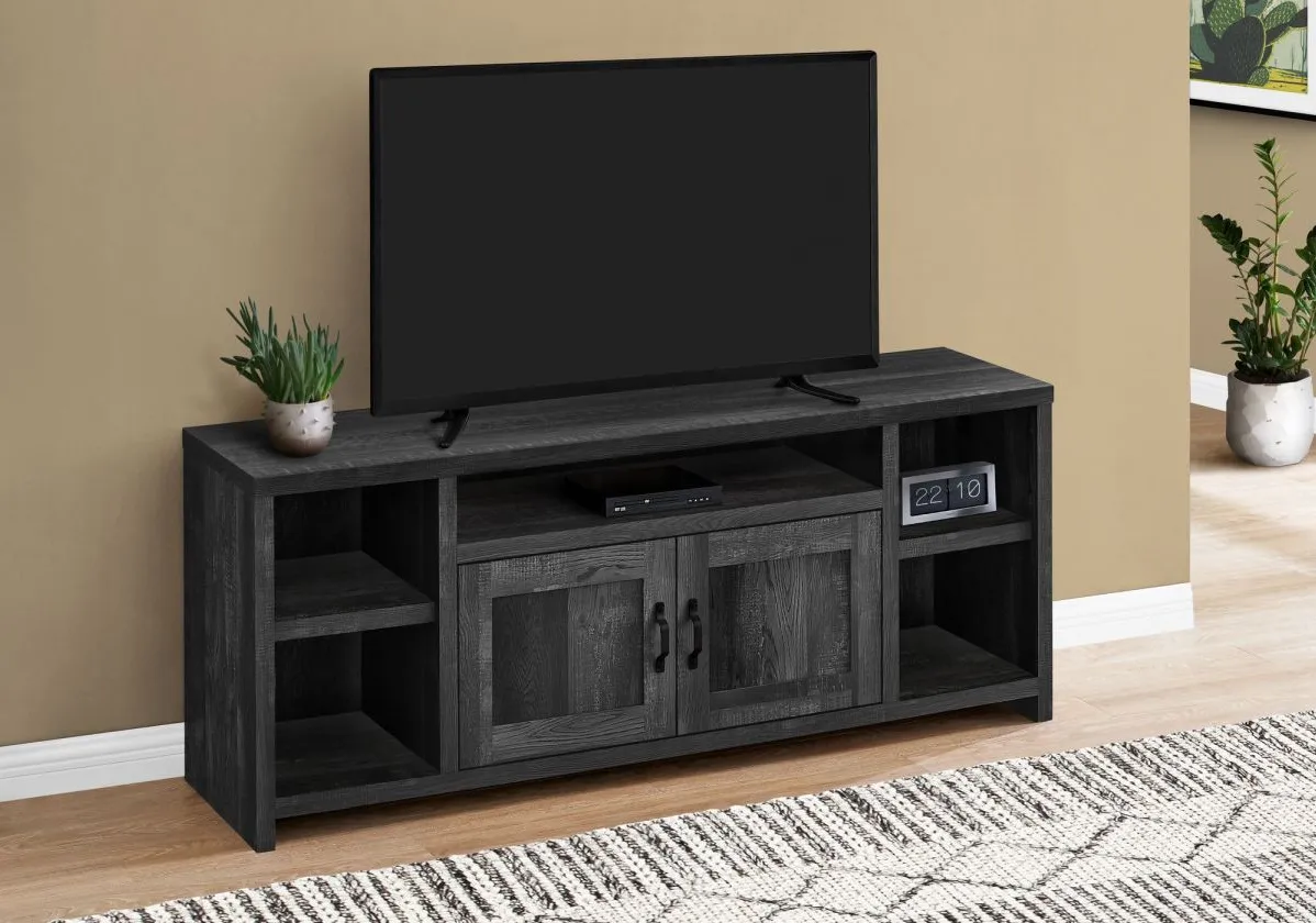 Tv Stand, 60 Inch, Console, Media Entertainment Center, Storage Cabinet, Living Room, Bedroom, Laminate, Black, Transitional