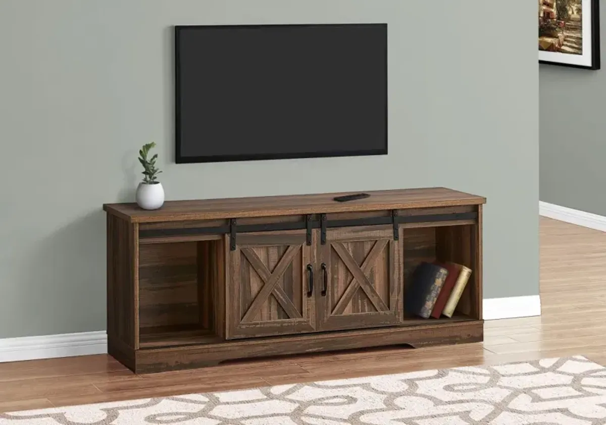 Tv Stand, 60 Inch, Console, Media Entertainment Center, Storage Cabinet, Living Room, Bedroom, Laminate, Brown, Transitional