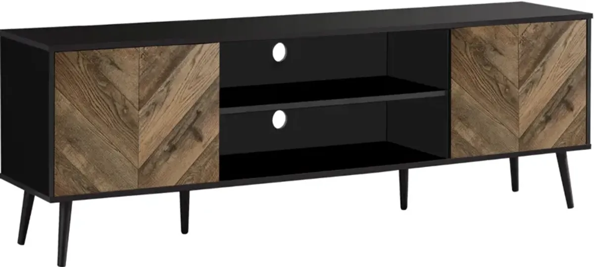 Monarch Specialties Inc. Black/Brown 72" TV Stand