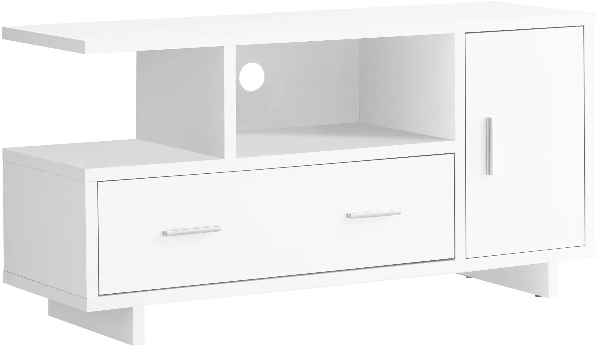 Tv Stand, 48 Inch, Console, Media Entertainment Center, Storage Cabinet, Drawers, Living Room, Bedroom, Laminate, White, Contemporary, Modern