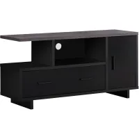 Tv Stand, 48 Inch, Console, Media Entertainment Center, Storage Cabinet, Drawers, Living Room, Bedroom, Laminate, Black, Grey, Contemporary, Modern