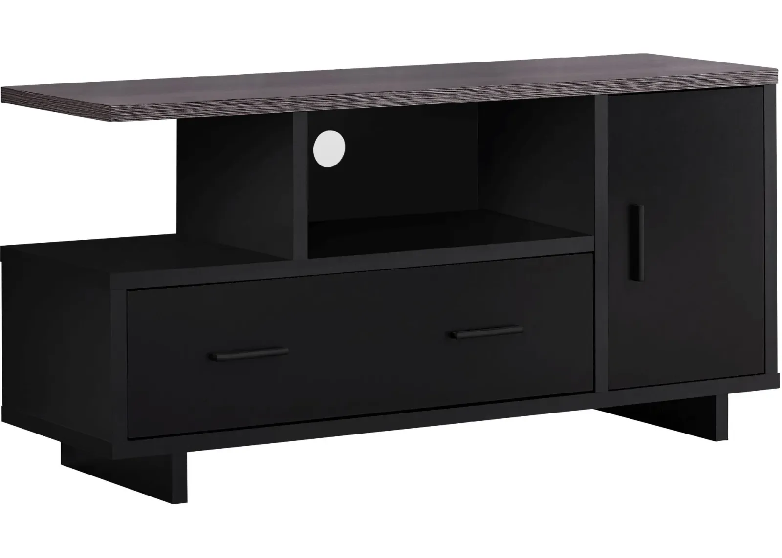 Tv Stand, 48 Inch, Console, Media Entertainment Center, Storage Cabinet, Drawers, Living Room, Bedroom, Laminate, Black, Grey, Contemporary, Modern