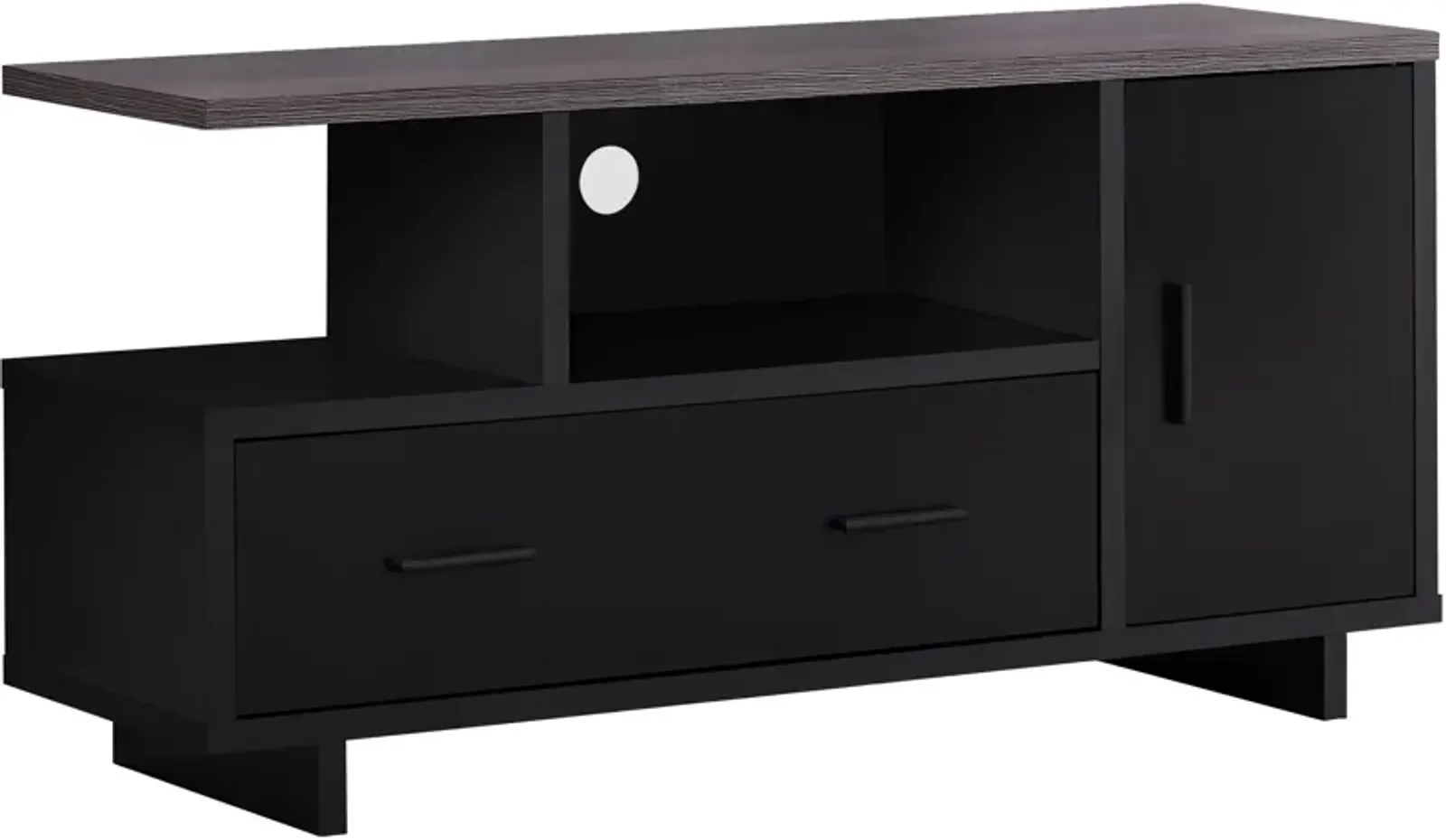 Tv Stand, 48 Inch, Console, Media Entertainment Center, Storage Cabinet, Drawers, Living Room, Bedroom, Laminate, Black, Grey, Contemporary, Modern