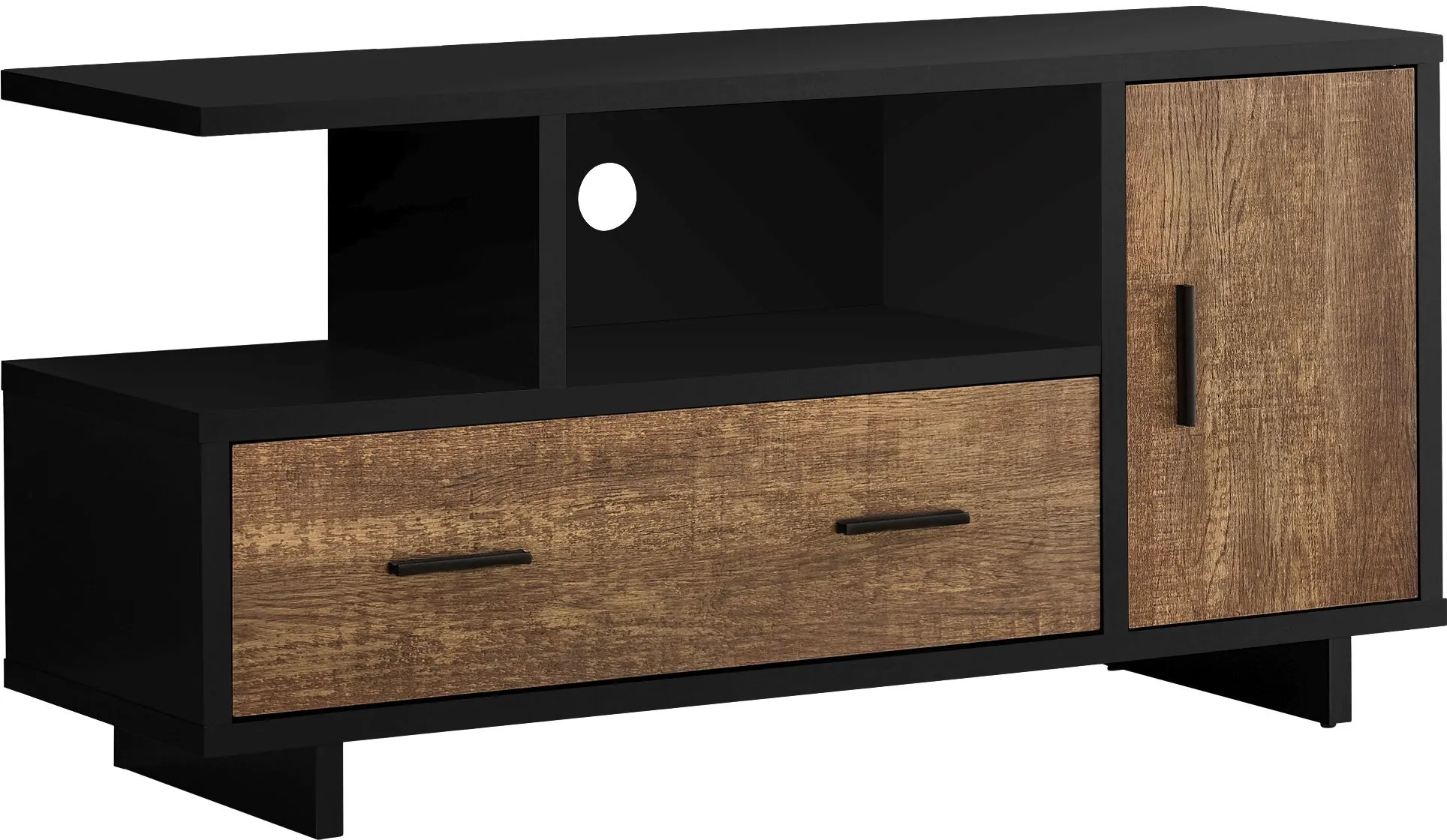 Tv Stand, 48 Inch, Console, Media Entertainment Center, Storage Cabinet, Drawers, Living Room, Bedroom, Laminate, Black, Brown, Contemporary, Modern