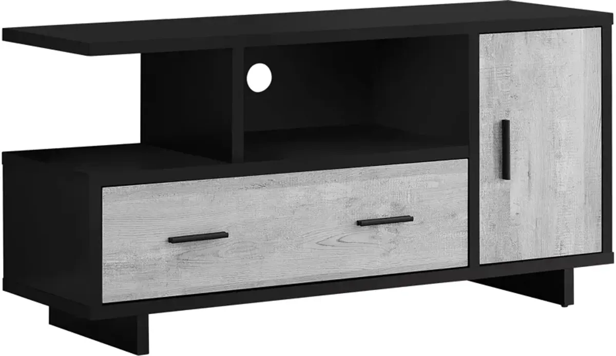 Tv Stand, 48 Inch, Console, Media Entertainment Center, Storage Cabinet, Drawers, Living Room, Bedroom, Laminate, Black, Grey, Contemporary, Modern