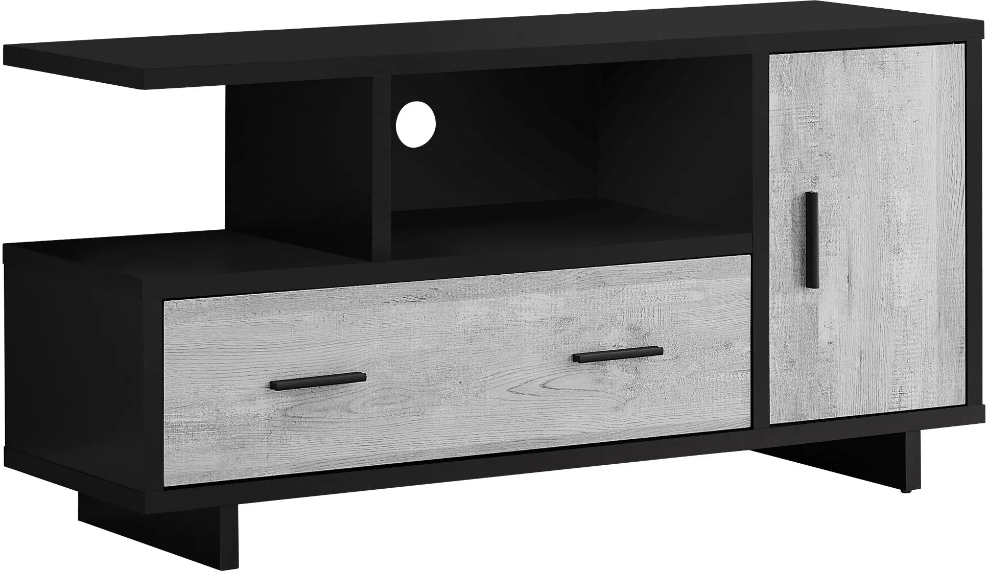 Tv Stand, 48 Inch, Console, Media Entertainment Center, Storage Cabinet, Drawers, Living Room, Bedroom, Laminate, Black, Grey, Contemporary, Modern
